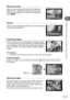 Page 1919EN
Preparing the camera and ﬂ ow of operations
1
Watching movies
Select a movie and press the  Q button to display the 
playback menu. Select [Movie Play] and press the  Q 
button to begin playback. To interrupt movie playback, 
press MENU.
m
Movie
Back
Movie Play Erase Set
Volume
Volume can be adjusted by pressing  F or G during single-
frame and movie playback.
00:00:02/00:00:14
 Protecting images
Protect images from accidental deletion. Display an image 
you wish to protect and press the  Fn button;...