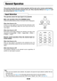 Page 28E-28
General Operation
This section describes the use of direct operation with the main unit or remote control buttons.
For information about operation using the menu, see “Menu Operation Method” on Page E-37 and
the various items on Pages E-46 to E-60.
Input Selection
This operation selects the input signal to be projected.
Main unit operation: Press the SOURCE button.
(It will not function while the menu or the quick menu is displayed.)
When Auto Source is On
If there is no input signal at the source...