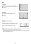 Page 48E-48
H Position
Adjust this when the picture is shifted to the left or right.
Select the “H Position” item name and adjust with the cursor
(
 ) buttons.
Image
V Position
Adjust this when the picture is shifted up or down.
Select the “V Position” item name and adjust with the cursor
(
 ) buttons.
Reset
This function resets (i.e., returns to the standard settings)
the adjustment/setting value of the “Image” menu name.
A press of the cursor (
) button forces the reset.
Brightness–+
Contrast
Color
Tint...