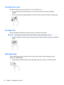 Page 20Two-finger pinch zoom
Use the two-finger pinch zoom to zoom out or in on images or text.
●Zoom out by placing two fingers apart on the touch screen and then moving your fingers 
together.
●Zoom in by placing two fingers together on the touch screen and then moving your fingers apart.
Two-finger click
Use the two-finger click gesture to open the menu for an object on the screen.
NOTE:The two-finger click performs the same function as right-clicking with a mouse.
●Place two fingers on the touch screen and...