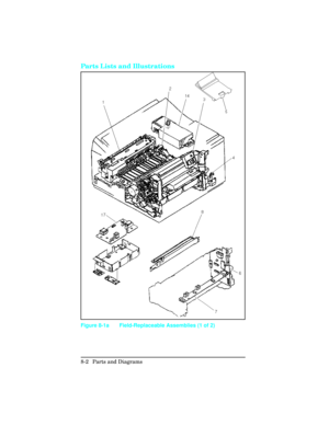 Page 302Parts Lists and Illustrations
Figure 8-1a Field-Replaceable Assemblies (1 of 2)
8-2 Parts and Diagrams 