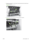 Page 1713.Remove one screw (callout 3), and then slide the media-feed guide toward the formatter side of
the product to remove it.
Figure 6-89   Remove the fuser (2 of 7)
3
4.Disconnect three connectors (callout 4)  and one ground connector (callout 5).
Figure 6-90   Remove the fuser (3 of 7)
4
5
ENWW Internal assemblies 159 