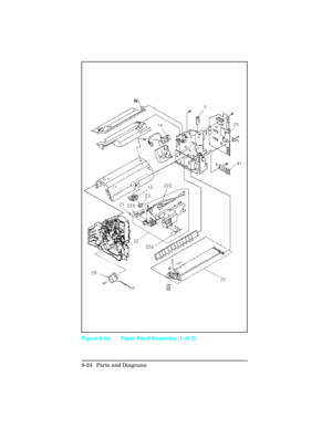 Page 324Figure 8-6a Paper Feed Assembly (1 of 2)
8-24 Parts and Diagrams 