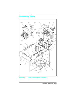 Page 333Accessory Parts
Figure 8-11 Lower Cassette Base Assembly
Parts and Diagrams  8-33 