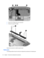 Page 462.Remove the 5 Phillips PM 2.0x3.0 screws (1).
3.Remove the system board (2).
Reverse this procedure to install the system board.
Tablet parts
The following sections show the removal and replacement procedures for the tablet parts.
38 Chapter 4   Removal and replacement procedures 