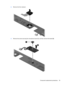 Page 612.Remove the from webcam.
3.Remove the screw securing the microphone board (1), and then remove the board (2).
Component replacement procedures 53 