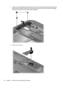 Page 624.Locate the volume control button board connector (1), and then disconnect the volume control
button board cable (2). Remove the two screws securing the volume control button board (3),
and then remove the volume control button board (4).
5.Remove the rear cam.
54 Chapter 4   Removal and replacement procedures 