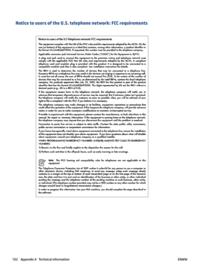 Page 108NoticetousersoftheU.S.telephonenetwork:FCCrequirements102AppendixATechnicalinformationENWW 