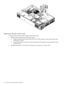 Page 148ReplacingtheProcessorAirflowGuide
Toreplacetheprocessorairflowguide,followthesesteps:
1.Replacethefrontportionoftheairflowguide:
a.Alignthereleaselatchofthefronthalfoftheairflowguideoverthereleaselatchpost
andsnapitinplace.
b.Connectthepowerconnectoronthefrontportionoftheguidetotheconnectoronthe
systemboard.
2.Replacesystemfans1Aand1B.(See“ReplacingaSystemFan”(page138).)
148RemovingandReplacingComponents 