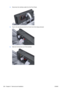 Page 2184.Disconnect the interface cable from the Front Panel.
5.Push in the clip that prevents the Ferrite Core from being removed.
6.Slide the Ferrite Core out of the brackets.
204 Chapter 6   Removal and Installation ENWW 