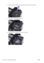 Page 3048.Carefully lift out the Ink Supply Tubes and close the carriage cover at the same time.
9.Close and lock the Carriage Assembly cover.
10.Carefully feed the Ink Supply Tubes into the print path area.
290 Chapter 6   Removal and Installation ENWW 