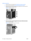 Page 120Installing a hard disk drive
1.Disconnect power from the workstation (see 
Predisassembly procedures on page 73).
2.Remove the side access panel (see 
Removing the side access panel on page 75).
3.Select the proper drive bay (SATA or SAS) in which to install the drive. Use the hard disk drive
installation order shown in the following figure.
Figure 5-41  Selecting a drive bay
4.If there is a drive carrier in the drive slot, press the hard drive carrier release latch at the green
touch point and rotate...