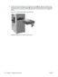 Page 13610.Lift and hold the drive release latch at the green touch point  while sliding the bracket into the
optical bay as shown in the following figure 
2. When the front of the bracket is near its final position,
release the latch, but continue to slide the bracket inward until the latch closes and engages the
bracket.
Figure 5-69  Installing the bracket in the optical bay
Repeat the steps above to install a second drive.
124 Chapter 5   Replacing components ENWW 