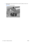 Page 1745.Rotate the battery enough to get beyond the latch, and then lift it straight up as shown in the
following figure.
Figure 5-105  Removing the battery
162 Chapter 5   Replacing components ENWW 