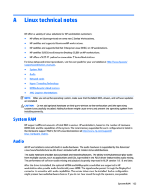 Page 113ALinux technical notes
HP o