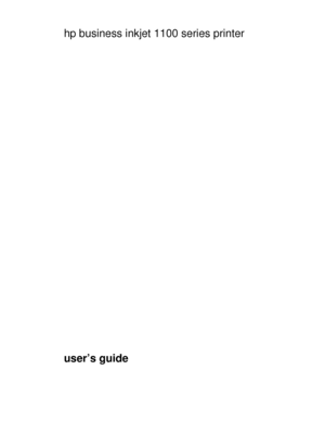Page 3hp business inkjet 1100 series printer
user’s guide
 