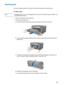 Page 61ENWW4-11
Clearing jams
If the print media is jammed in the printer, follow these instructions to clear the jam.
To clear a jam   
NoteInformation about Tray 2 is only applicable if you have an HP Business Inkjet 1100dtn or you 
purchased this accessory.
1Remove all media from the output tray.
2Check the auto-duplex unit.
aPush the button on either side of the auto-duplex unit and remove the unit.
bIf you locate the jammed media inside the printer, grasp it with both hands and pull it 
towards you.
cIf...