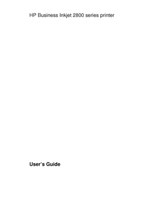 Page 3HP Business Inkjet 2800 series printer
User’s Guide
 