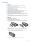 Page 8280    6 - Maintaining and troubleshootingENWW
Clearing jams
To avoid jams
zMake sure tray 2 is properly inserted, and the printer and trays are placed on a 
flat surface.
zMake sure that nothing is blocking the paper path.
zDo not overload the trays. See Understanding specifications for supported media.
zLoad paper properly. See Loading media.
zDo not use media that is curled or crumpled.
zAlways use media that conforms with specifications. See Selecting print media.
zMake sure the output tray is not...