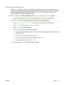 Page 41Use the job-build feature
Use the Job Build option to divide a complex job into smaller segments. This is useful when you are 
scanning an original document that has more pages than the document feeder can hold or when you
want to combine pages that have different sizes in to one job. You can use either the glass or the 
document feeder to scan the original documents.
NOTE: The Job Build option is available for the Copy, E-mail, and Network Folder features.
1.Place the first segment of the job into the...