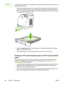 Page 58
CAUTIONTransparent print media that is not designed for LaserJet printing will melt in the printer, and
will damage the printer.
● Feed or place transparencies in the trays with the  top, short edge in first and the side to
be printed on facing down for Tray 1 and the  side to be printed on facing up for Tray 2.
For Tray 1, make sure that the media is  inserted far enough into the printer for the paper
feed mechanism to grab the media.
● Select  Transparencies  as the Type (Windows) or  the Paper...