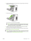 Page 119
6.Align the print cartridge with the tracks inside the printer, and using the handles, insert the print
cartridge until it is firmly seated.
7.Firmly close the front door.
After a short time, the control panel should display  Ready.
NOTE If a cartridge is in the wrong slot or is the wrong type for the printer, the control
panel will display one of the following messages:  Incorrect yellow, Incorrect magenta ,
Incorrect cyan , Incorrect black , or Incorrect supplies .
8.Installation is complete. Place...