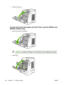 Page 162
3.Close the front door.
To clear jams from the duplex area (HP Color LaserJet 2605dn and
2605dtn models only)
1.Open the front door completely.
CAUTION Do not place anything on the transfer belt, which is located on the inside of
the front door. Otherwise, the printer may be damaged, adversely affecting print quality.
2. Lift the ETB
150 Chapter 12   Problem solving ENWW
 