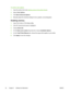 Page 44
To set the color options
1.Open the printer driver (see 
Gaining access to the printer drivers ).
2. Select  Color Options .
3. Click  Show Advanced Options .
4. Manually adjust the individual settings for text, graphics, and photographs.
Enabling memory
1.Open Print Center or Print Setup Utility.
2. Click HP LaserJet print queue to highlight it.
3. Choose  Show Info .
4. On the  Name and Location  drop-down list, choose  Installable Options.
5. On the  Total Printer Memory  list, choose the range which...