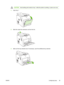 Page 49
CAUTIONAvoid adding print media to tray 1 while th e printer is printing, or jams can occur.
1.Open tray 1.
2.Slide the output bin extension out from the bin.
3.Slide out the tray extender and, if necessa ry, open the additional tray extender.
ENWW Configuring trays 39
 