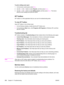 Page 286To print a billing-code report
1. On the device control panel, press M
ENU.
2. Use the < or the > button to select Reports, and then press E
NTER.
3. Use the < or the > button to select Billing report, and then press E
NTER. The device
exits the menu settings and prints the report.
HP Toolbox
HP Toolbox is a Web application that you can use for troubleshooting tasks.
To view HP Toolbox
Open HP Toolbox in one of these ways:
●On the Windows desktop, double-click the HP Toolbox icon.
●On the Windows Start...