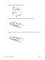 Page 762.Slide the output bin extension out from the bin.
3.Adjust the length guide until the arrow points to the size that you are loading.
4.Move the side width guides until the arrow on t he right width guide points to the size that you are
loading.
62 Chapter 4   Printing tasks ENWW
 