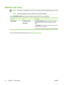 Page 36Retrieve Job menu
NOTEThis feature is available for  the HP Color LaserJet 3000 and 3800 Series printers only.
NOTEThis menu appears only if the printer has a hard disk installed.
Use the RETRIEVE JOB  menu to print or delete stored jobs from the control panel.
Menu itemValueDescription
 ALL PRIVATE JOBS
ALL PRIVATE JOBS  appears if you have more than one
stored job protected by a per sonal identification number
(PIN).
  will be the name assigned to the print job when
you sent it from your computer.
Once...