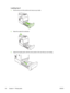 Page 78Loading tray 3
1.Pull the tray out of the printer and remove any media.
2.Raise the output bin extension.
3.Adjust the length guide until the arrow points to the size that you are loading.
64 Chapter 4   Printing tasks ENWW
 