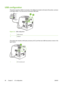 Page 102
USB configuration
This printer supports a USB 2.0 connection. The USB port is located on the back of the printer, as shown
in the figure below. You must use an A-to-B type USB cable.
Figure 3-2   USB configuration
1USB connector
2USB port
This printer also includes a third-party accessory (ACC) port that uses USB host protocol, shown in the
figure below.
1ACC accessory port
86 Chapter 3   I/O configuration ENWW
 