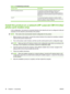 Page 60Service nameDescription
BOOTP (bootstrap protocol)For Automatic IP address assignment. BOOTP server
provides the product with an IP address. Requires
administrator to input the product MAC hardware address on
BOOTP server in order for product to obtain an IP address from
that server.
Auto IP For Automatic IP address assignment. If neither a DHCP
server nor a BOOTP server is present, this service allows the
product to generate a unique IP address.
Install the product on a network (HP LaserJet CM1312...