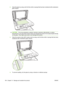 Page 208
2.Clean the glass by using a soft, lint-free cloth or sponge that has been moistened with nonabrasive
glass cleaner.
CAUTION: Do not use abrasives, acetone, benzene, ammonia, ethyl alcohol, or carbon
tetrachloride on any part of the product; these can damage the product. Do not place liquids directly
on the glass. They might seep under it and damage the product.
3. Clean the scanner strip (ADF models only) by using a soft, lint-free cloth or sponge that has been
moistened with nonabrasive glass...