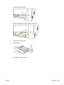 Page 221
2.Lower the jam-access tray.
3.Remove the jammed sheet by pulling it straight out.
4.Close the jam-access tray.
5. Replace tray 2.
6.Press  OK to continue printing.
ENWW Clear jams 209
 