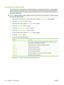 Page 98Link speed and duplex settings
The link speed and communication mode of the print server must match the network. For most situations,
leave the product in automatic mode. Incorrect changes to the link speed and duplex settings might
prevent the product from communicating with other network devices. If you need to make changes, use
the product control panel.
NOTE:Making changes to these settings causes the product to turn off and then on. Make changes
only when the product is idle.
1. At the product...