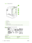 Page 18
Figure 1-2  Back and side view
2
3
1
45
1On/off switch
2Power connection
3EIO slot
4Hi-Speed USB 2.0 port
5Network port (available on the HP Color LaserJet CP3505n, CP3505dn, and CP3505x)
Figure 1-3   Sample model and serial number label
serial number
Model nameModel number
HP Color LaserJet CP3505CB441A
6 Chapter 1   Printer basics ENWW
 