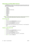 Page 92
Sleep Delay and Sleep Mode features
The SLEEP DELAY  feature determines how long the printer must be inactive before it switches to sleep
mode to reduce power consumption. You can set the length of time before the printer goes into sleep
mode to one of the following settings:
● 1 MINUTE
● 15 MINUTES
● 30 MINUTES
 (the default setting)
● 45 MINUTES
● 60 MINUTES
● 90 MINUTES
● 2 HOURS
● 4 HOURS
NOTE:
The printer display appears dimmed when the printer is in sleep mode. Sleep mode does not
affect printer...