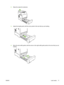 Page 83
2.Raise the output bin extension.
3.Adjust the length guide until the arrow points to the size that you are loading.
4.Move the side width guides until the arrow on the right width guide points to the size that you are
loading.
ENWW Load media 71
 