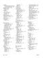 Page 280
recyclingHP printing supplies returns and
environmental program 250
reducing documents 100
registration page
printing 157
regulations
FCC 248
replace color supplies reporting 62
resets menu 51
resizing documents 100
restricting color printing 128,  138,  210
retrieve job menu 42
RGB samples printing 124
S
safety statements AC cordset (Japan) 254
Canadian DOC 254
Japanese VCCI 254
Korean EMI 254
laser safety 254
laser safety for Finland 255
scaling documents 100
security page 127
servers configuring 127...