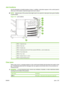 Page 215Jam locations
Use this illustration to identify locations of jams. In addition, instructions appear on the control panel to
direct you to the location of jammed paper and how to clear it.
NOTE: Internal areas of the product that might need to be opened to clear jams have green handles
or green labels.
Figure 12-1   Jam locations
1
2
3
4
5
6
7
8
1AREA 1: Output-bin area
2AREA 2: Fuser area
3AREA 3: Transfer area
4AREA 4: Duplexing area (for the HP Co lor LaserJet CP6015dn, x, and xh models only)
5AREA 5:...