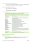 Page 78Open the HP Printer Utility in Mac OS X V10.3 and V10.41.Open the Finder, click  Applications, click Utilities , and then double-click Printer Setup Utility .
2. Select the product that you want to configure, and then click  Utility.
Open the HP Printer Util ity in Mac OS X V10.5
▲ From the 
Printer menu, click  Printer Utility .
-or-
From the  Print Queue , click the Utility  icon.
HP Printer Utility features The HP Printer Utility consists of page s that you open by clicking in the Configuration...