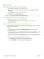 Page 126Staple print jobs
Select the stapler in the printer driver for printed jobs (Windows)
1.Select Print from the File menu of your software program.
2.Select the HP Color LaserJet CP6015 Series printer, and then click Properties or Printing
Preferences.
3.From the Staple drop-down list, select a staple option.
4.Click OK to save the settings and OK to print.
NOTE:You can create a Shortcut with the appropriate settings.
Select the stapler in the printer driver for printed jobs (Macintosh)
Select the stapler...