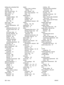 Page 302Settings tab, embedded Web
server 143
shortcuts 125
Show Me How menu 16
signs, printing 121
Sleep button 12
sleep delay
changing settings 108
disabling 108
enabling 108
time 108
sleep mode 108
sleep settings
power specifications 267
software
embedded Web server 55
HP Easy Printer Care 55,
139
HP Printer Utility 61
HP Web Jetadmin 55
Macintosh 61,  80
problems 248
settings 52,  60
supported operating
systems 48,  60
uninstalling Macintosh 60
Windows 80
Solaris software 57
space requirements 265
special...