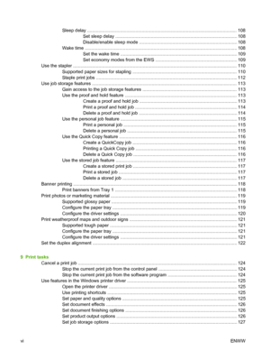 Page 8Sleep delay ...................................................................................................................... 108
Set sleep delay ................................................................................................ 108
Disable/enable sleep mode ............................................................................. 108
Wake time ........................................................................................................................ 108
Set the wake...