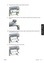 Page 978.With the blue stop on the left, lower the spindle into drawer 2.
9.Lift the drawer 2 paper load lever. This is located on the right-hand side of the printer and under
drawer 1.
10.Feed the paper from roll 2 onto the drawer 2 platen.. Align the paper with the central blue line
on the right side of the platen.
11.Stop feeding the paper when the printer beeps.
ENWWLoad roll 2 83
How do I... (printer
assembly topics) [4500]
 