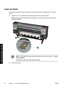 Page 44Load cut sheet
The printers front panel messages will guide you through the process of loading media. To load cut
sheet:
1.Open the rear cover and slide the media edge guards to each end of the platen.
Slide the fan guide lever to the right side of the platen to avoid obstructing the media path and
damaging the media.
NOTEPosition the media edge guards after loading the media. See How do I.. Use themedia edge guard.
Position the fan guide lever after loading the media.
2.Close the rear cover.
34 Chapter...