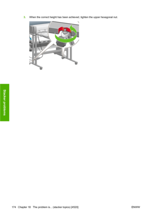 Page 1843.When the correct height has been achieved, tighten the upper hexagonal nut.
174 Chapter 18   The problem is... (stacker topics) [4520] ENWW
Stacker problems
 